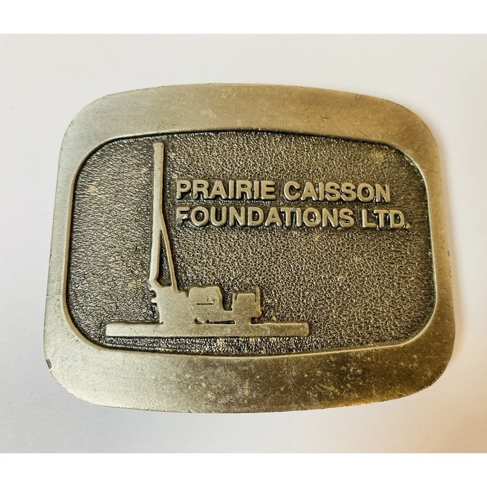 Prairie Caisson Foundation‎ Ltd. Metal Belt Buckle Vintage
